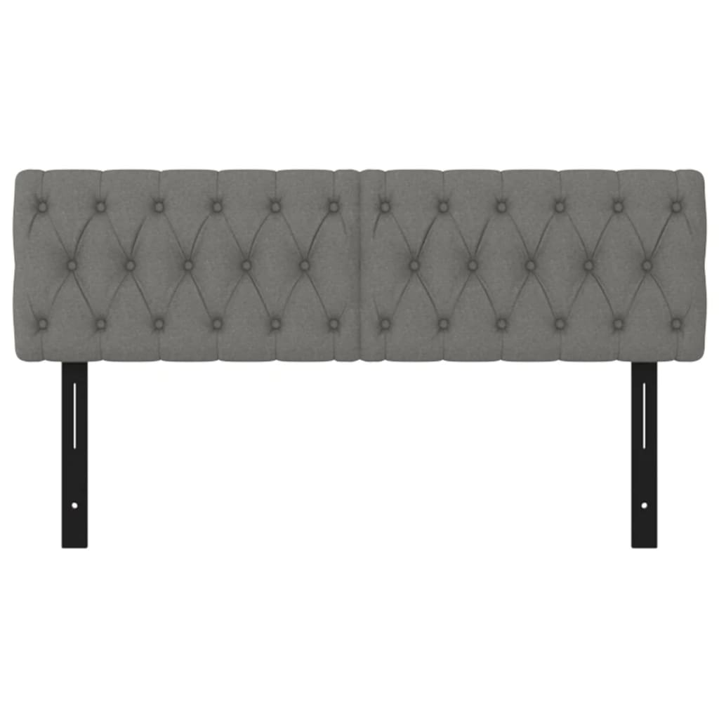 Têtes de lit 2 pcs gris foncé 72x7x78/88 cm tissu