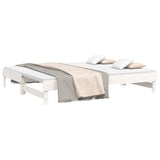 Lit coulissant sans matelas blanc 2x(100x200) cm