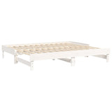 Lit coulissant sans matelas blanc 2x(100x200) cm