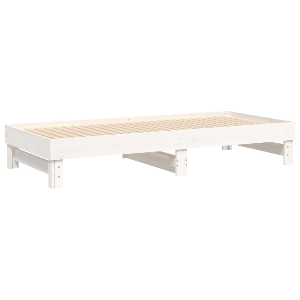 Lit coulissant sans matelas blanc 2x(100x200) cm