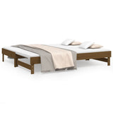 Lit coulissant sans matelas marron miel 2x(100x200) cm