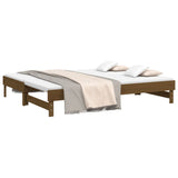 Lit coulissant sans matelas marron miel 2x(100x200) cm