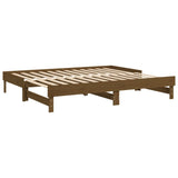 Lit coulissant sans matelas marron miel 2x(100x200) cm