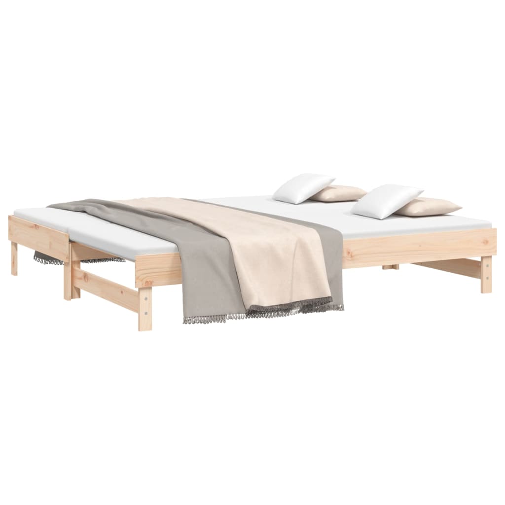 Lit coulissant sans matelas 2x(90x200) cm Bois de pin massif