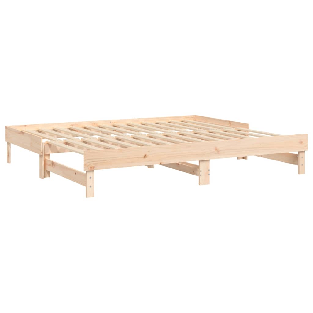 Lit coulissant sans matelas 2x(90x200) cm Bois de pin massif