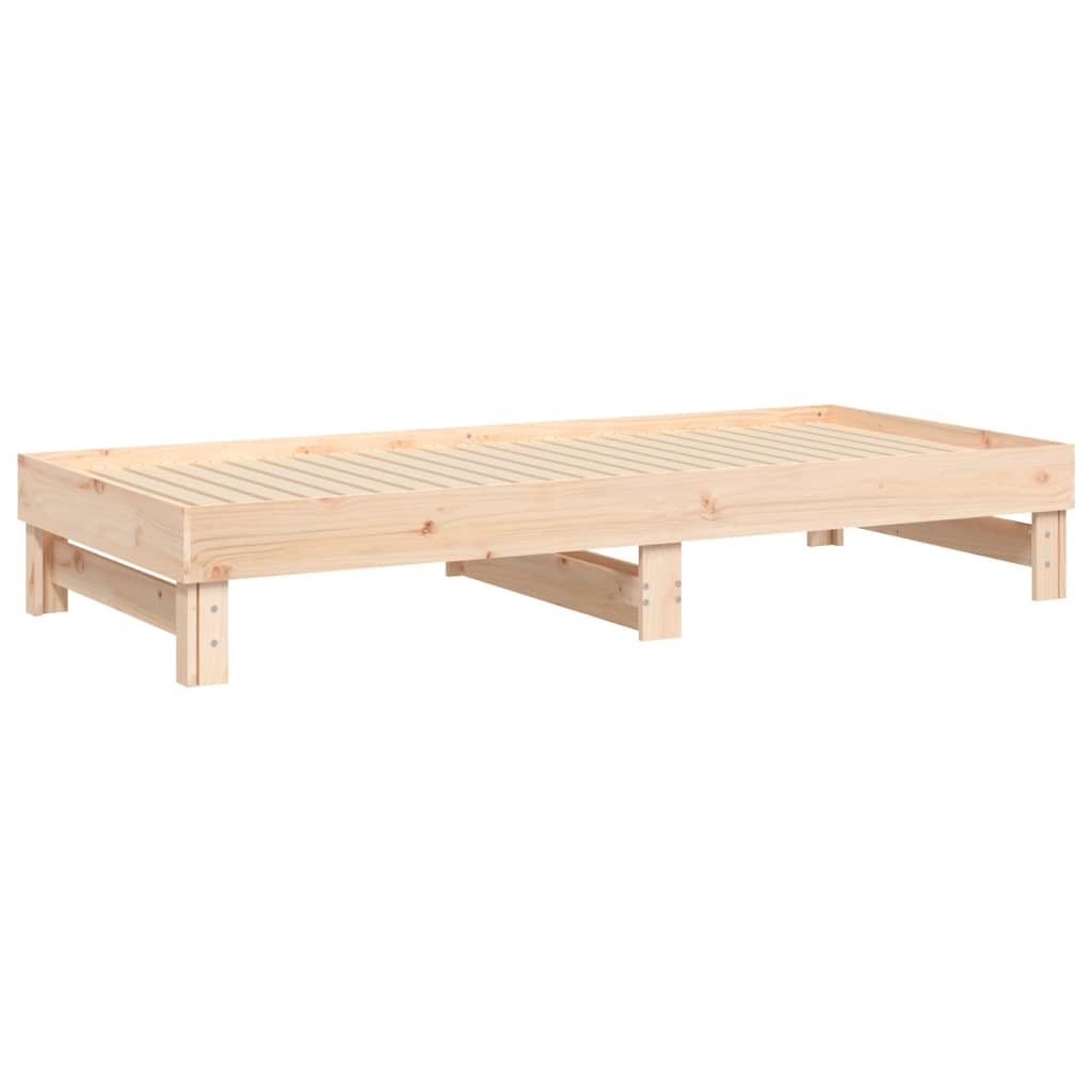 Lit coulissant sans matelas 2x(90x200) cm Bois de pin massif