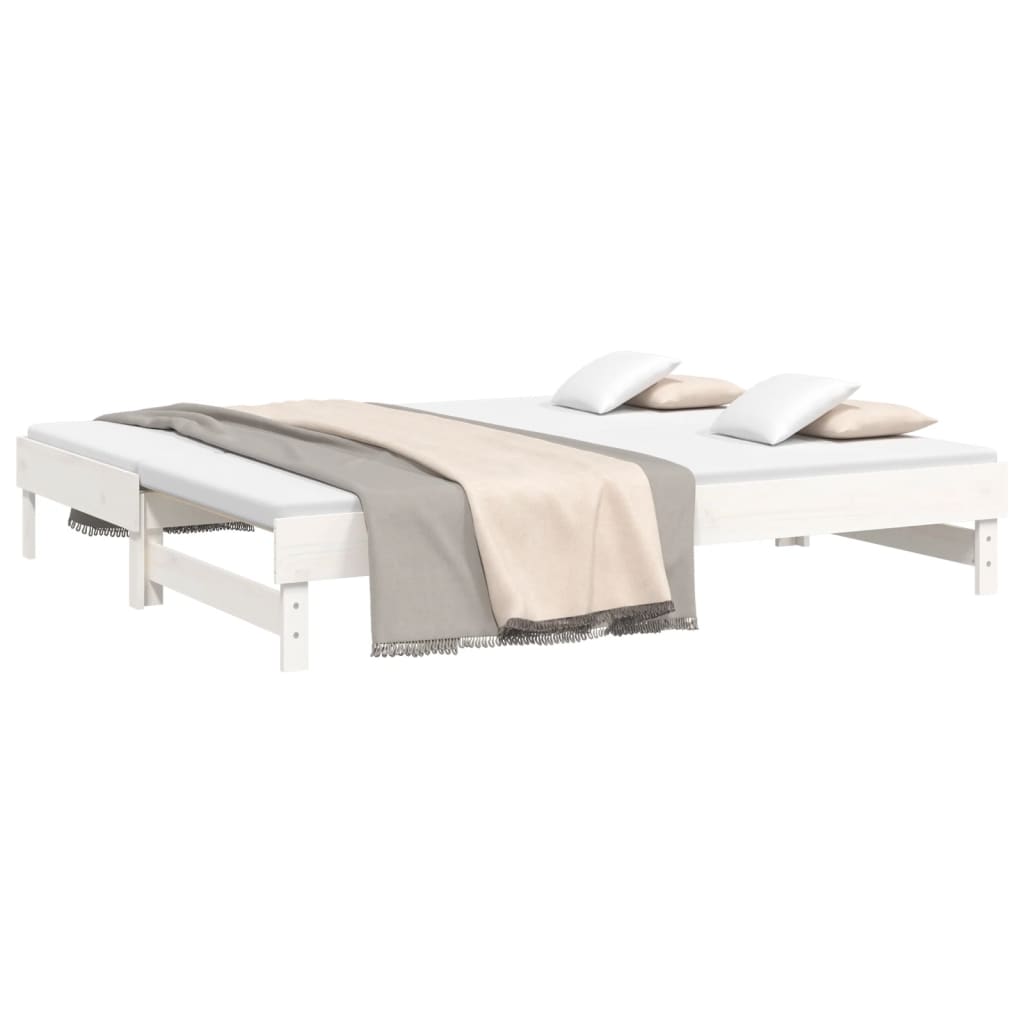 Lit coulissant sans matelas blanc 2x(90x200) cm