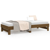 Lit coulissant sans matelas marron miel 2x(90x200) cm