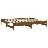 Lit coulissant sans matelas marron miel 2x(90x200) cm