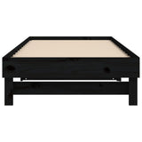 Lit coulissant sans matelas noir 2x(90x200) cm