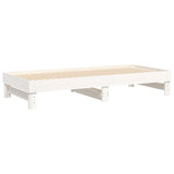 Lit coulissant sans matelas blanc 2x(80x200)cm