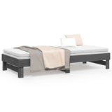 Lit coulissant sans matelas gris 2x(80x200)cm