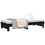 Lit coulissant sans matelas noir 2x(80x200)cm