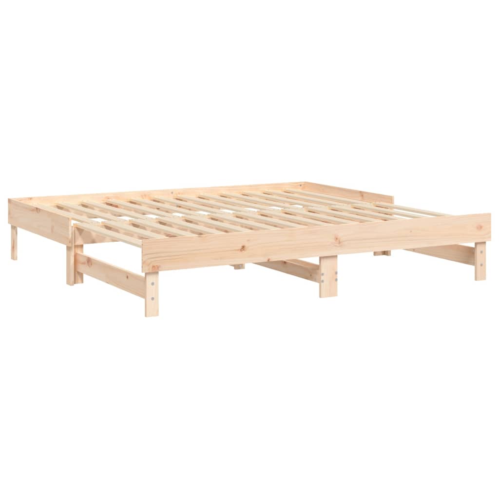 Lit coulissant sans matelas 2x(90x190) cm Bois de pin massif