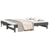 Lit coulissant sans matelas gris 2x(90x190) cm