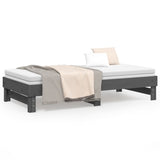 Lit coulissant sans matelas gris 2x(90x190) cm