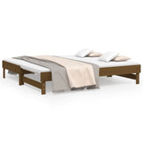 Lit coulissant sans matelas marron miel 2x(90x190) cm