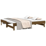 Lit coulissant sans matelas marron miel 2x(90x190) cm