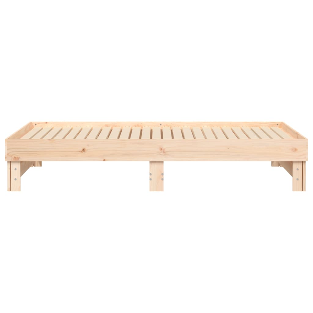 Lit coulissant 2x(75x190) cm Bois de pin massif