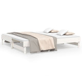 Lit coulissant sans matelas blanc 2x(75x190) cm