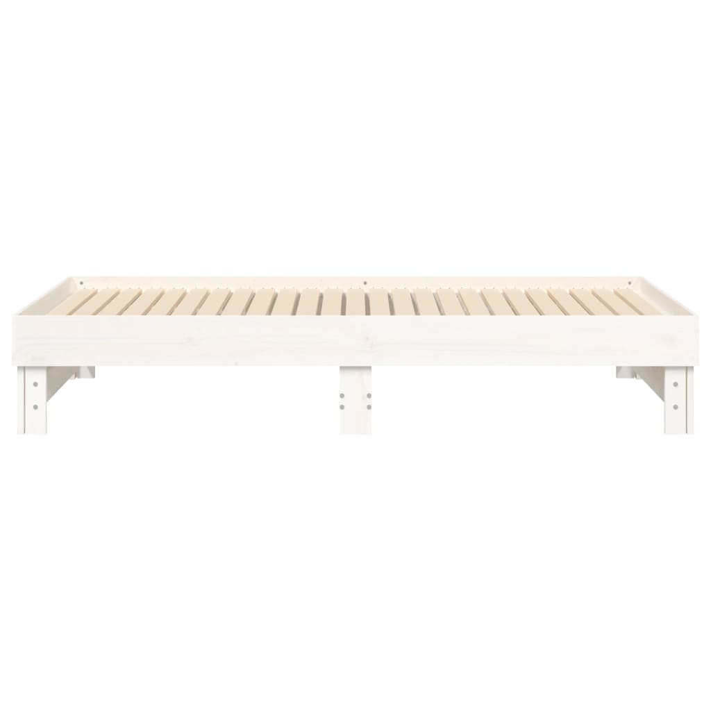 Lit coulissant sans matelas blanc 2x(75x190) cm