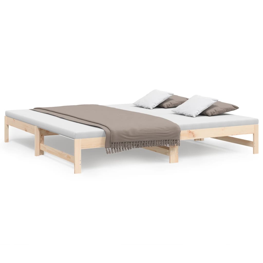 Lit coulissant sans matelas 2x(100x200) cm bois de pin massif