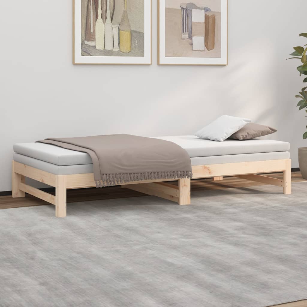 Lit coulissant sans matelas 2x(100x200) cm bois de pin massif