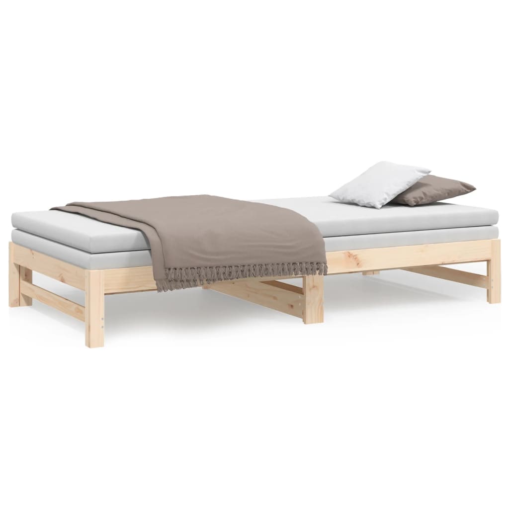 Lit coulissant sans matelas 2x(100x200) cm bois de pin massif