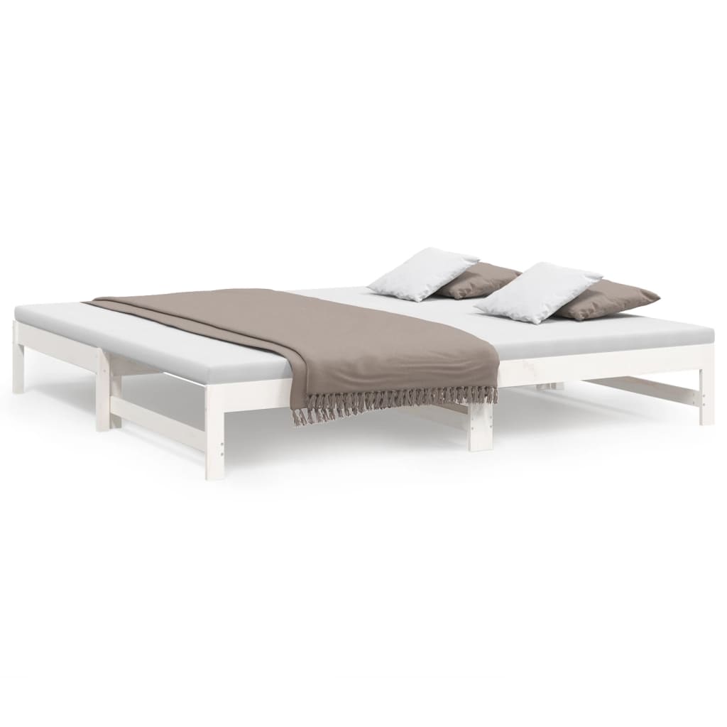 Lit coulissant sans matelas blanc 2x(100x200) cm