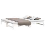 Lit coulissant sans matelas blanc 2x(100x200) cm