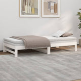 Lit coulissant sans matelas blanc 2x(100x200) cm