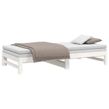 Lit coulissant sans matelas blanc 2x(100x200) cm