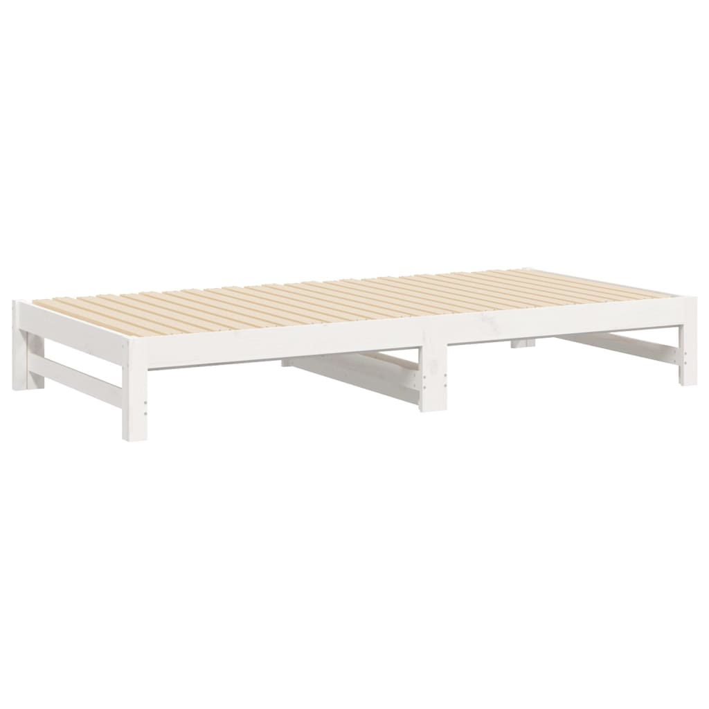 Lit coulissant sans matelas blanc 2x(100x200) cm