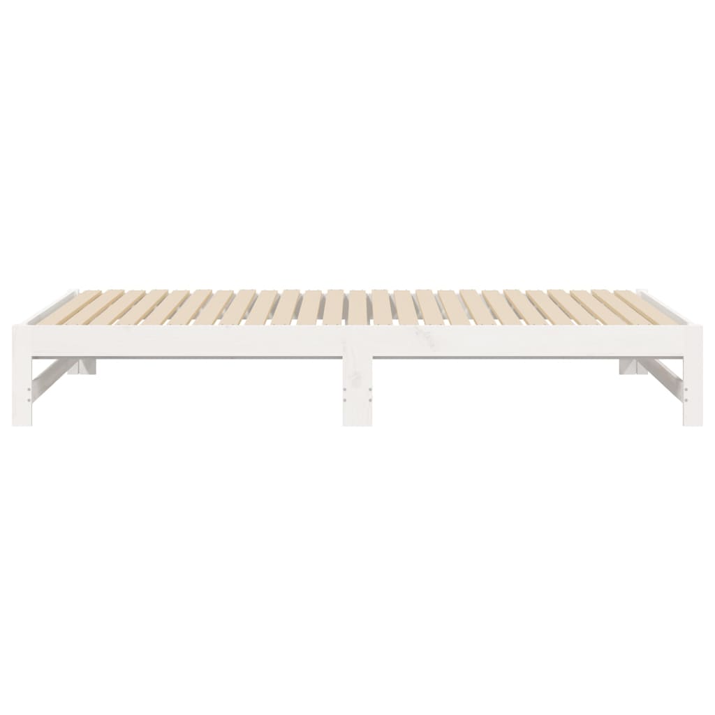 Lit coulissant sans matelas blanc 2x(100x200) cm