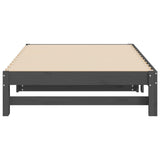 Lit coulissant sans matelas gris 2x(100x200) cm