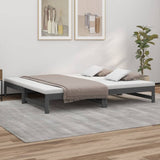 Lit coulissant sans matelas gris 2x(100x200) cm