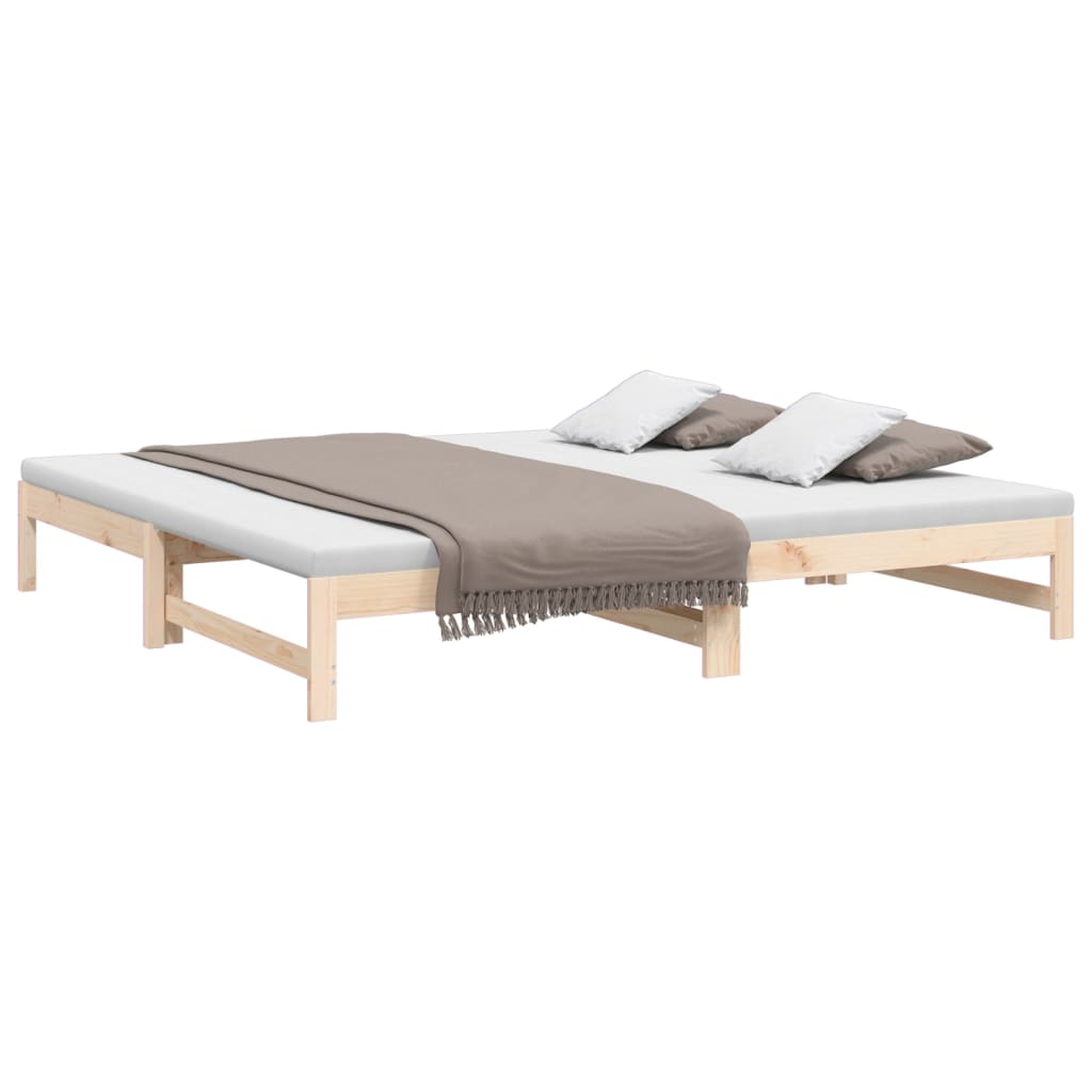 Lit coulissant sans matelas 2x(90x200) cm Bois de pin massif