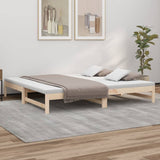 Lit coulissant sans matelas 2x(90x200) cm Bois de pin massif