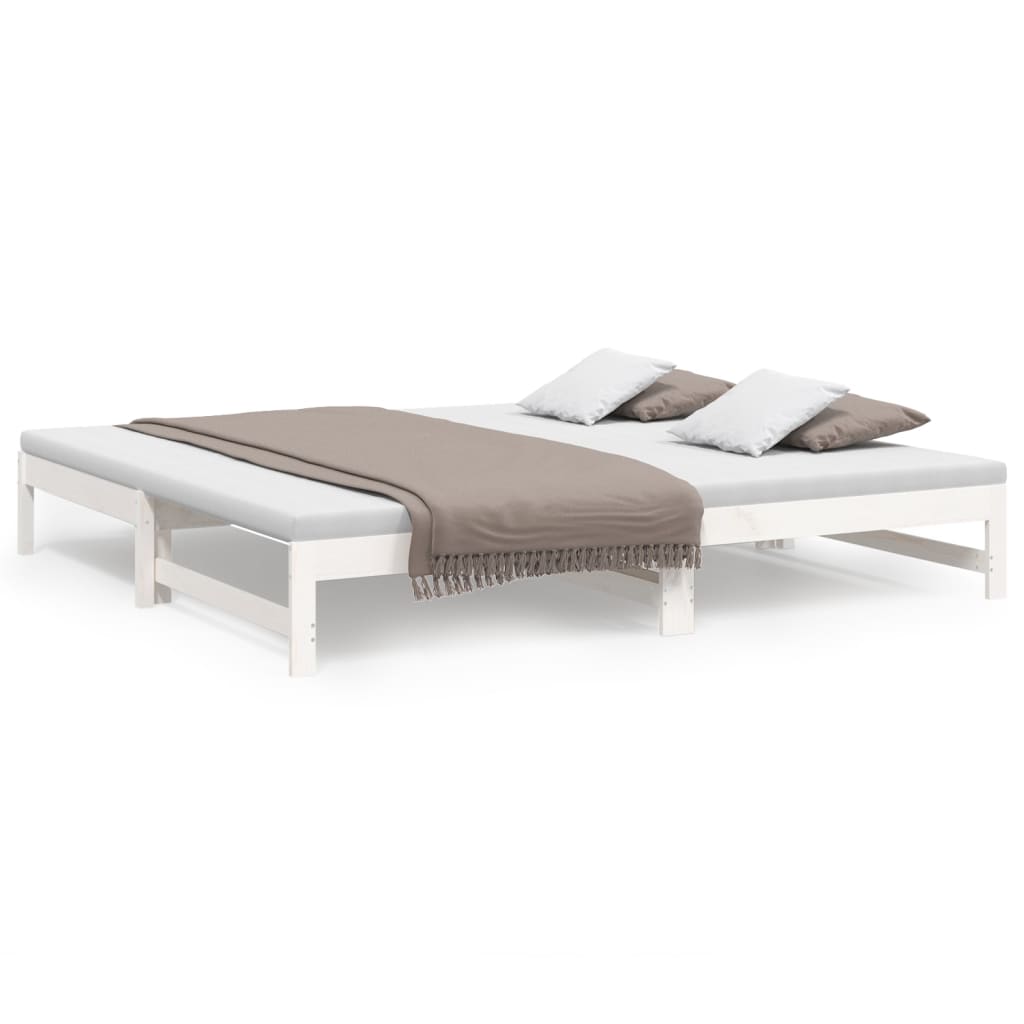 Lit coulissant sans matelas blanc 2x(90x200) cm