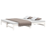 Lit coulissant sans matelas blanc 2x(90x200) cm