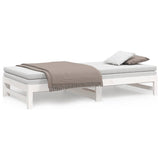 Lit coulissant sans matelas blanc 2x(90x200) cm