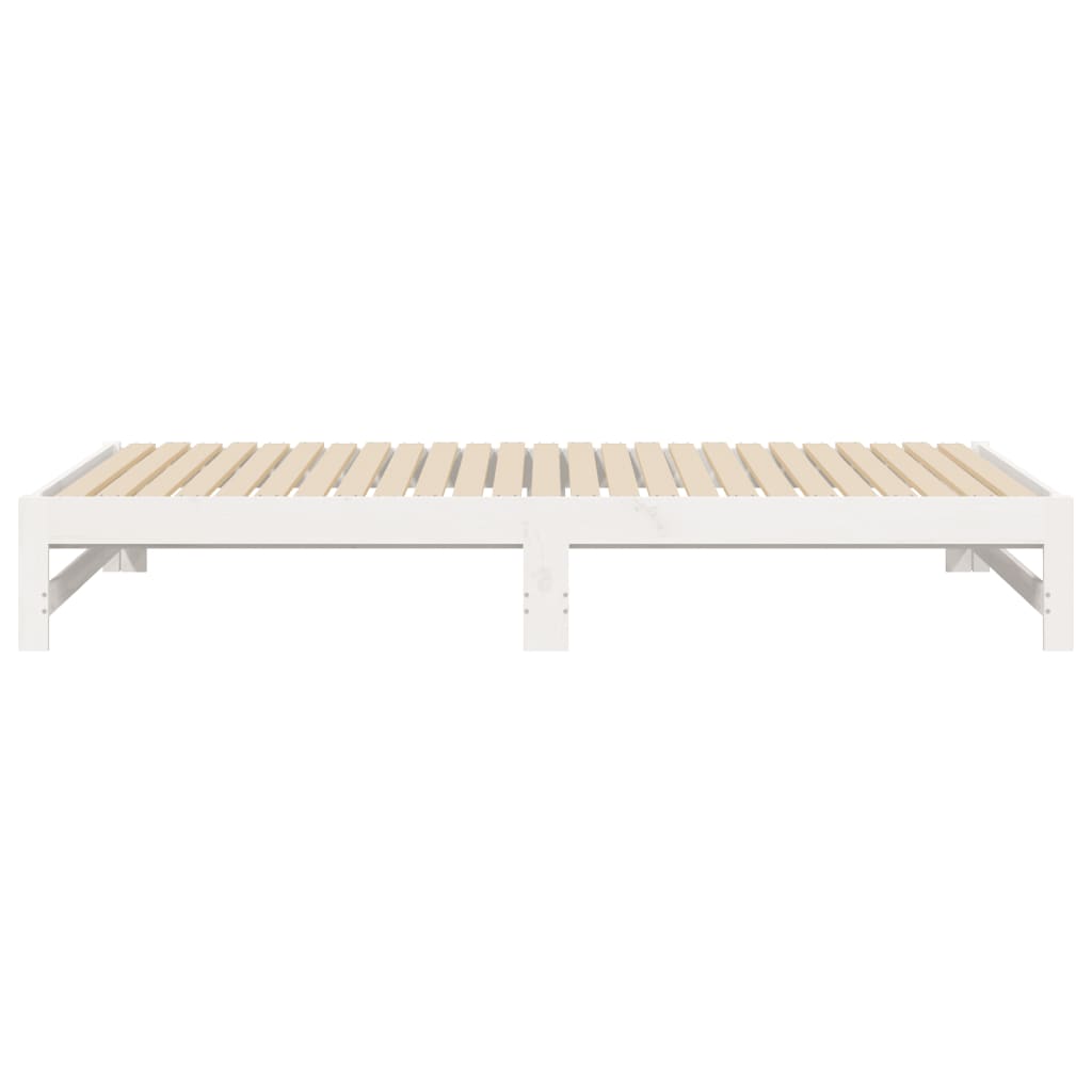 Lit coulissant sans matelas blanc 2x(90x200) cm