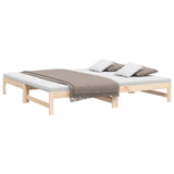 Lit coulissant sans matelas 2x(80x200) cm Bois de pin massif