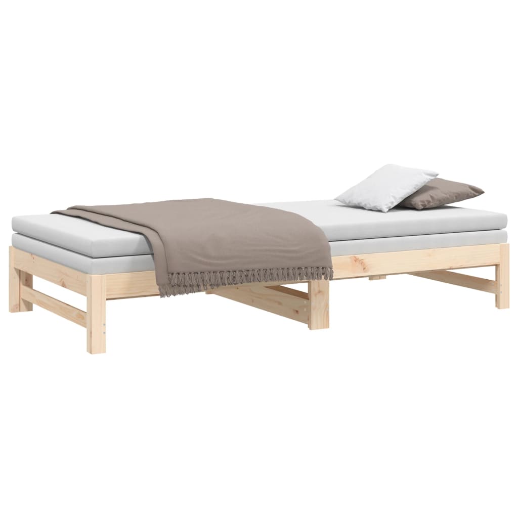 Lit coulissant sans matelas 2x(80x200) cm Bois de pin massif