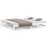 Lit coulissant sans matelas blanc 2x(80x200)cm