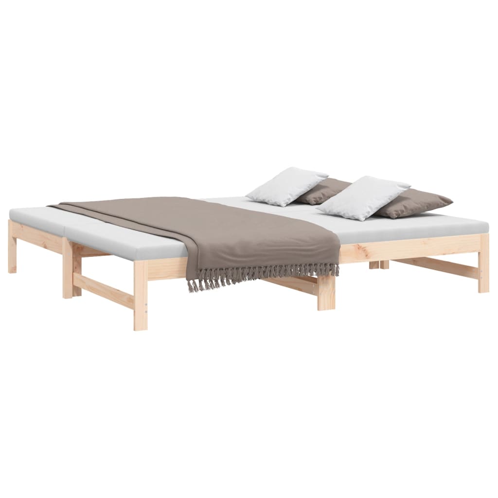 Lit coulissant sans matelas 2x(90x190) cm Bois de pin massif