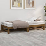 Lit coulissant sans matelas marron miel 2x(90x190) cm