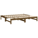 Lit coulissant sans matelas marron miel 2x(90x190) cm