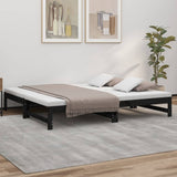 Lit coulissant sans matelas noir 2x(90x190) cm