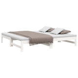 Lit coulissant sans matelas blanc 2x(75x190) cm